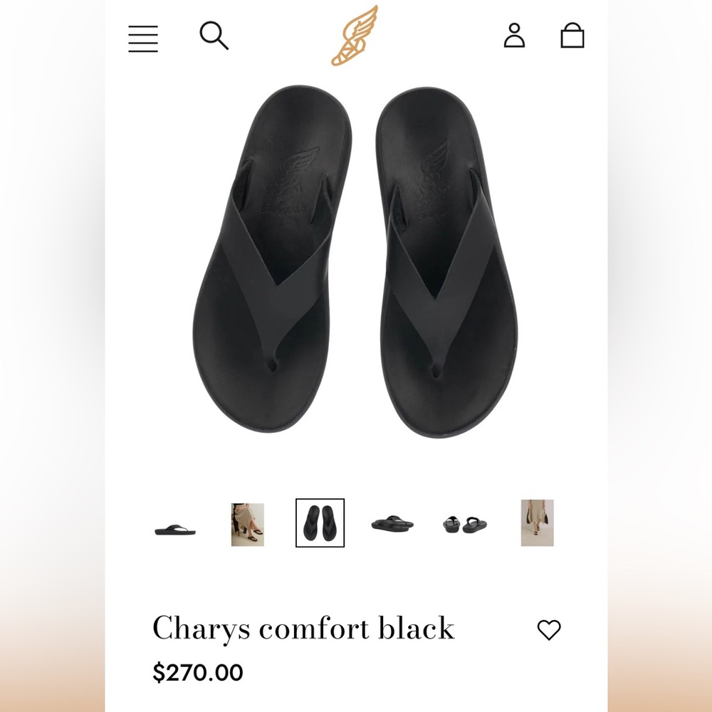 Ancient Greek Sandals Charis Comfort Black Sandals